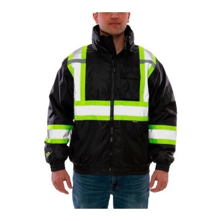 Tingley® Bomber II„¢ Jacket, Black With Fluorescent Yellow/Green Tape, 2XL
